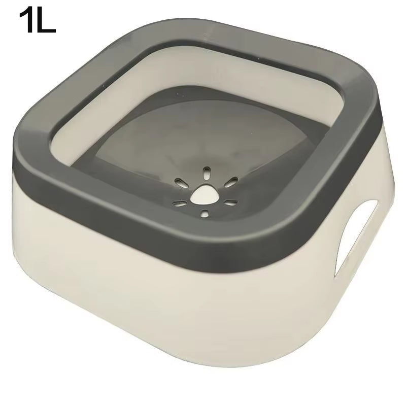 1.5L No-Spill Floating Pet Water Bowl – Anti-Wet Mouth & Slow Feeder