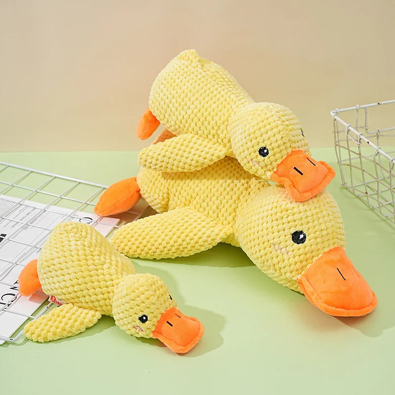 Plush Duck Dog Toy – Bite-Resistant with Squeaker, S/M/L Sizes