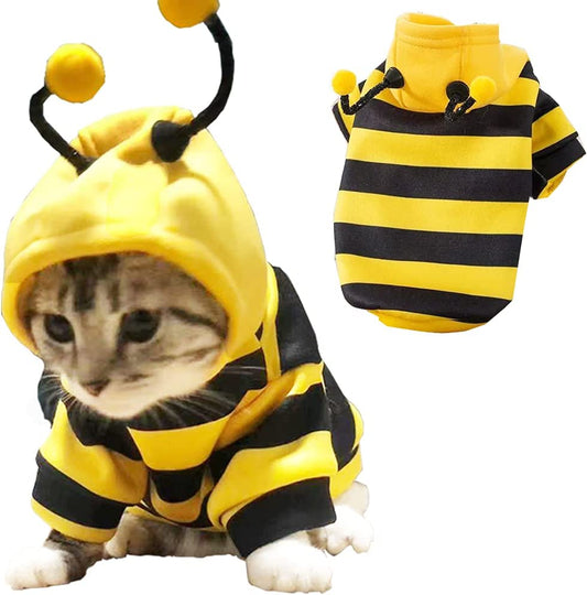 Bumble Bee Dog Hoodie – Warm Fleece Pet Costume for Small Dogs & Cats