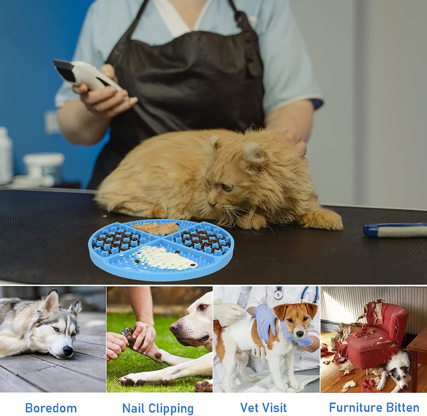 Slow Feeder Lick Mat – Anxiety Relief & Enrichment for Dogs & Cats