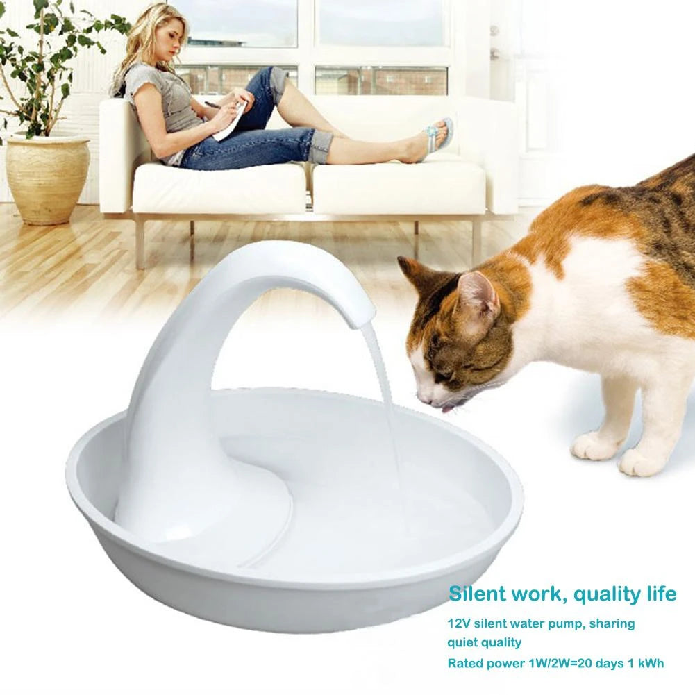 Automatic Swan-Shaped Pet Water Fountain – 2.34L Electric Drinking Dispenser