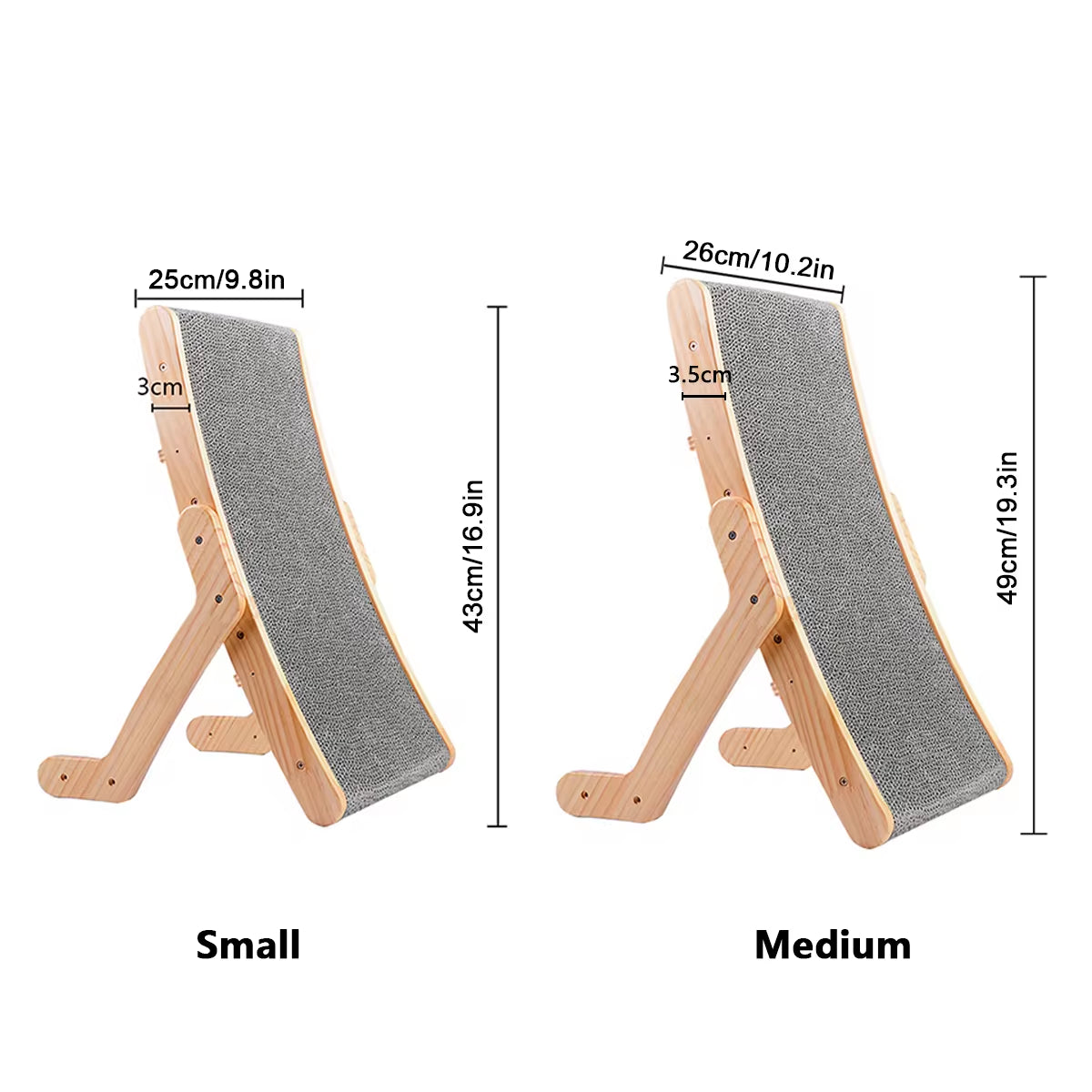 3-in-1 Wooden Cat Scratcher & Lounge Bed – Adjustable Angles