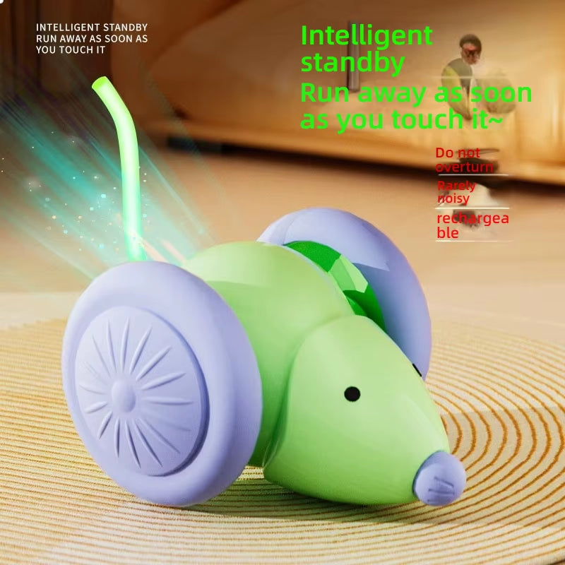 Interactive Electric Cat Toy – Smart Mouse Car with Obstacle Avoidance & Automatic Teaser