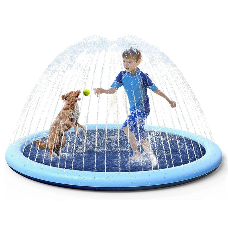Dog Splash Pad – PVC Outdoor Water Play Mat for Summer Cooling Fun