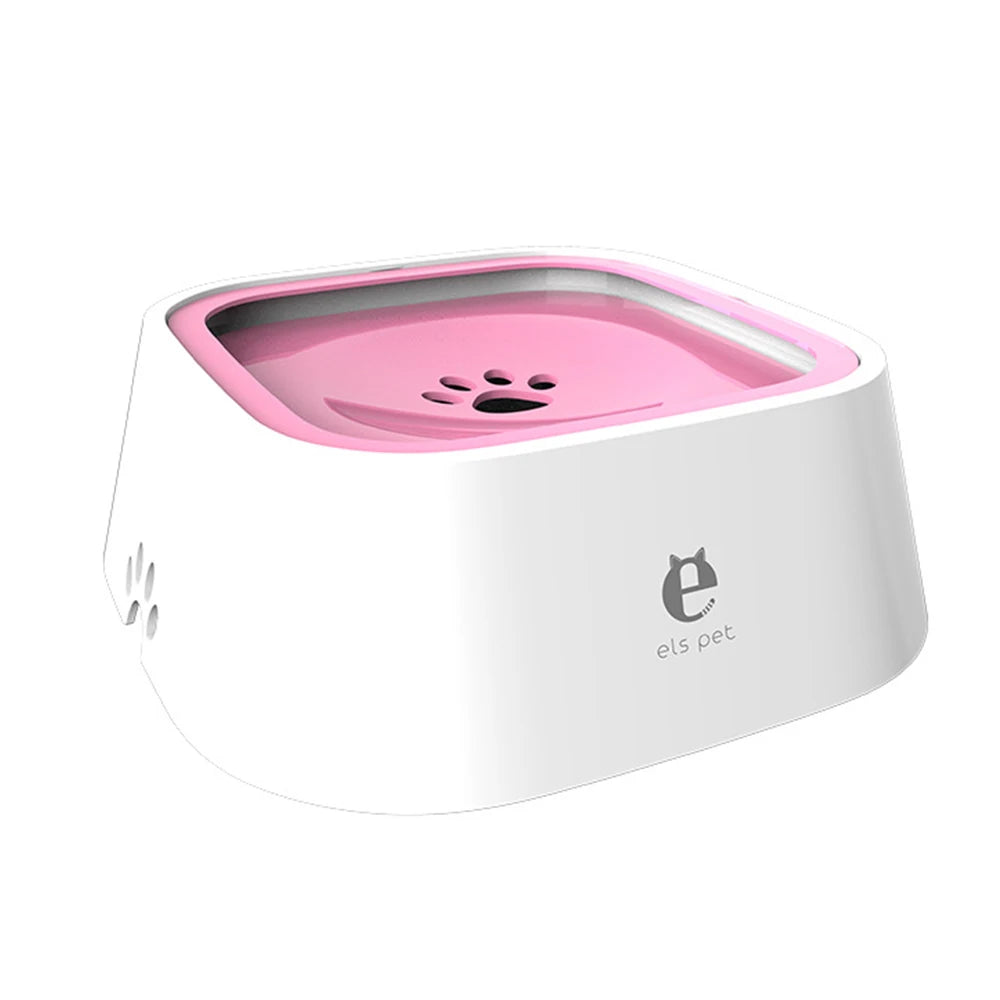 1.5L No-Spill Floating Pet Water Bowl – Anti-Wet Mouth & Slow Feeder