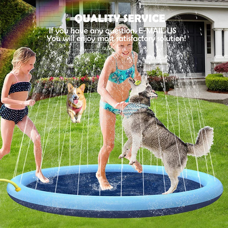 Dog Splash Pad – PVC Outdoor Water Play Mat for Summer Cooling Fun