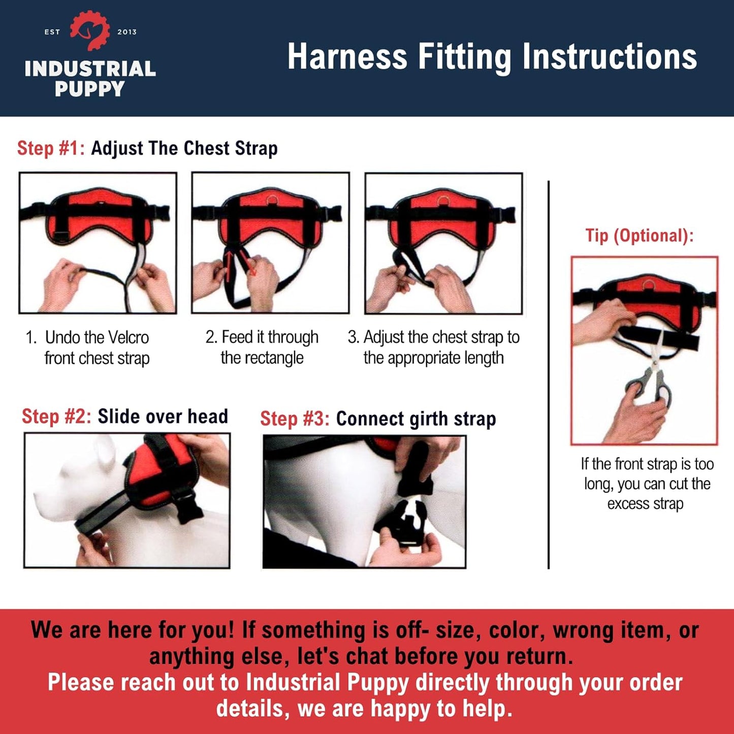 Service Dog in Training Vest with Handle – Reflective Harness with Hook & Loop Straps, Removable Patches & Mesh Lining (XXS–XXL)