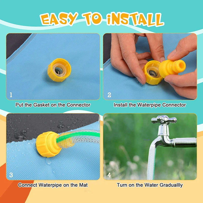 Dog Splash Pad – PVC Outdoor Water Play Mat for Summer Cooling Fun