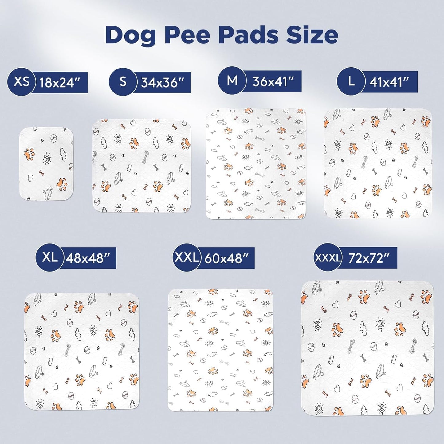 Washable Reusable Dog Pee Pads – 2 Pack Large 36"x41" Waterproof Training Pads with Anti-Slip Bottom, Super Absorbent, Machine Washable