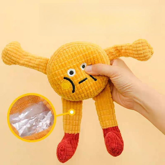 Handmade Waffle Pet Toy – Plush Squeaky Catnip Toy for Cats & Small Dogs, Durable Chew & Play Doll