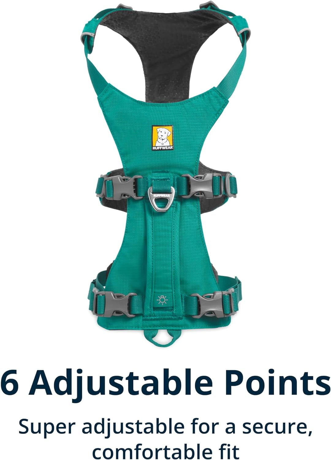 Flagline Dog Harness – Reflective, Padded No-Pull Harness with Handle (Meltwater Teal, Medium)