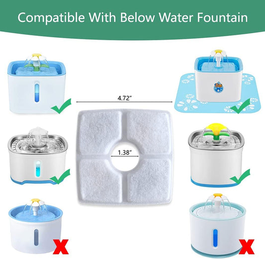 Rkicemoy Cat Water Fountain Filters – 16-Pack Replacement Activated Carbon Filters for Automatic Pet Fountains