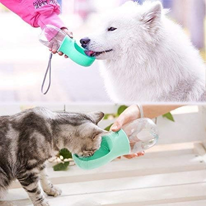 Dog Water Bottle – 12oz Leak-Proof Portable Pet Water Dispenser with 2.76" Wide Trough, BPA-Free Travel Bottle for Walking, Hiking & Outdoor Use (Blue)