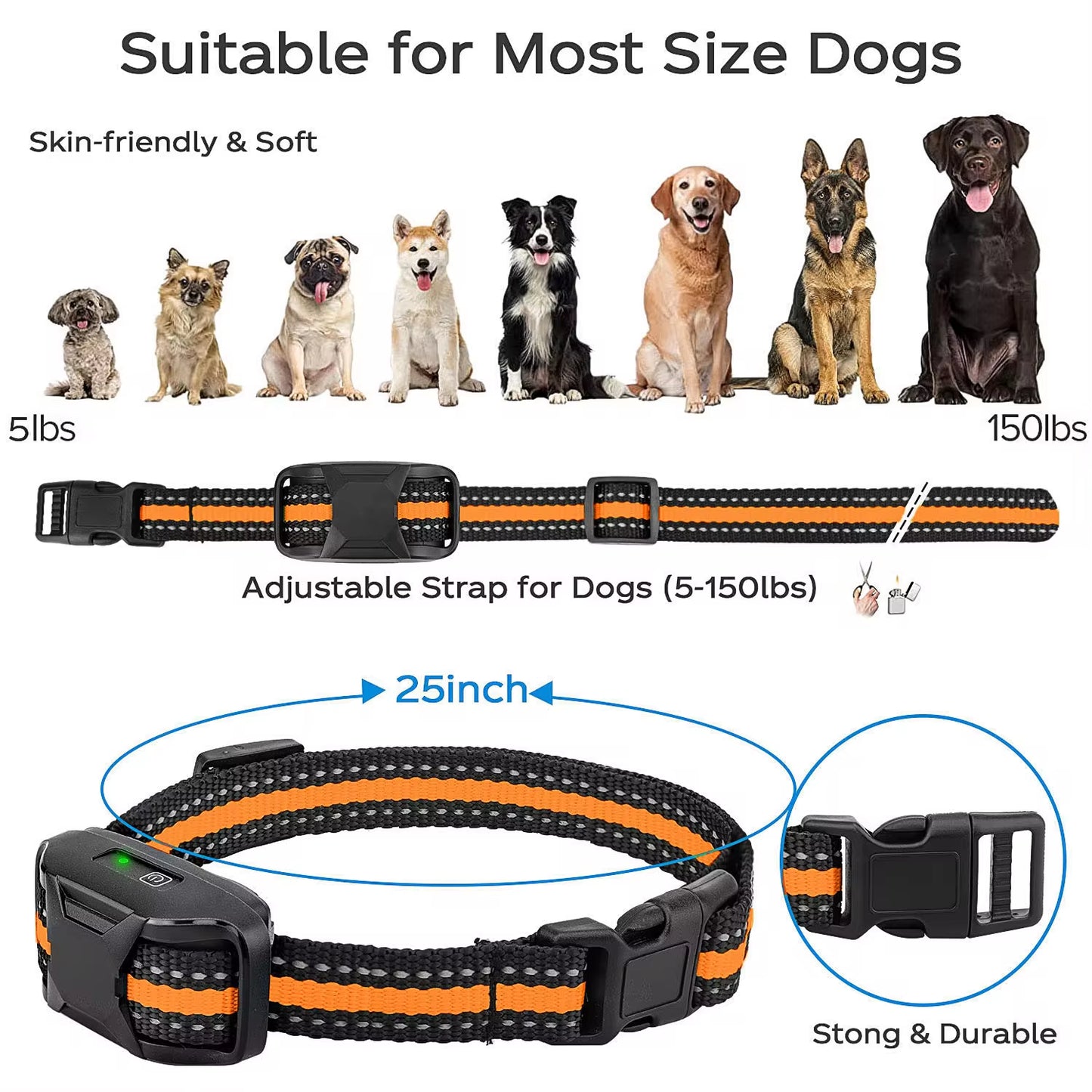 Waterproof Electric Dog Training Collar – 3300Ft Remote, Shock & Vibration