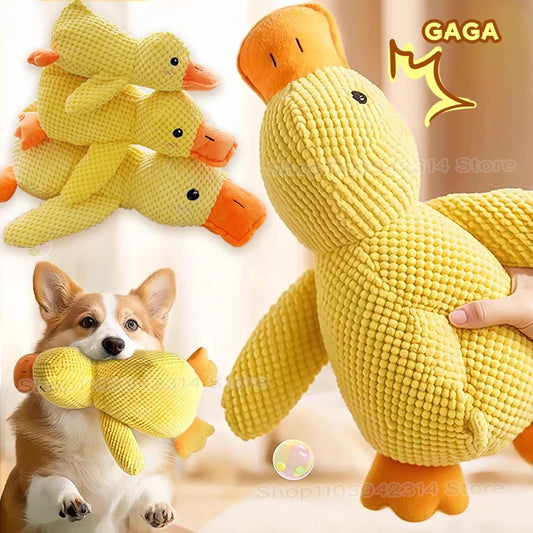 Plush Duck Dog Toy – Bite-Resistant with Squeaker, S/M/L Sizes