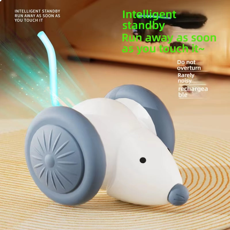 Interactive Electric Cat Toy – Smart Mouse Car with Obstacle Avoidance & Automatic Teaser