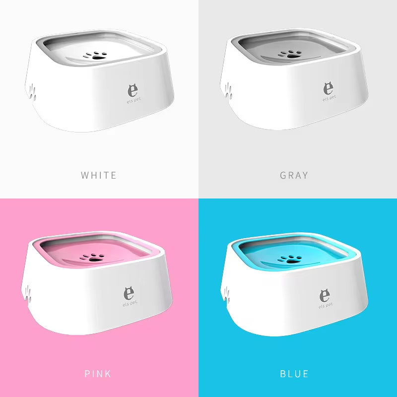 No-Spill Floating Pet Water Bowl – Anti-Wet Mouth & Slow Feeder