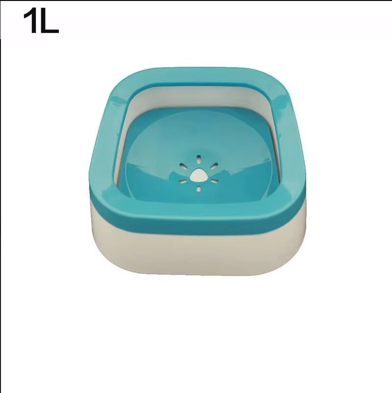 1.5L No-Spill Floating Pet Water Bowl – Anti-Wet Mouth & Slow Feeder