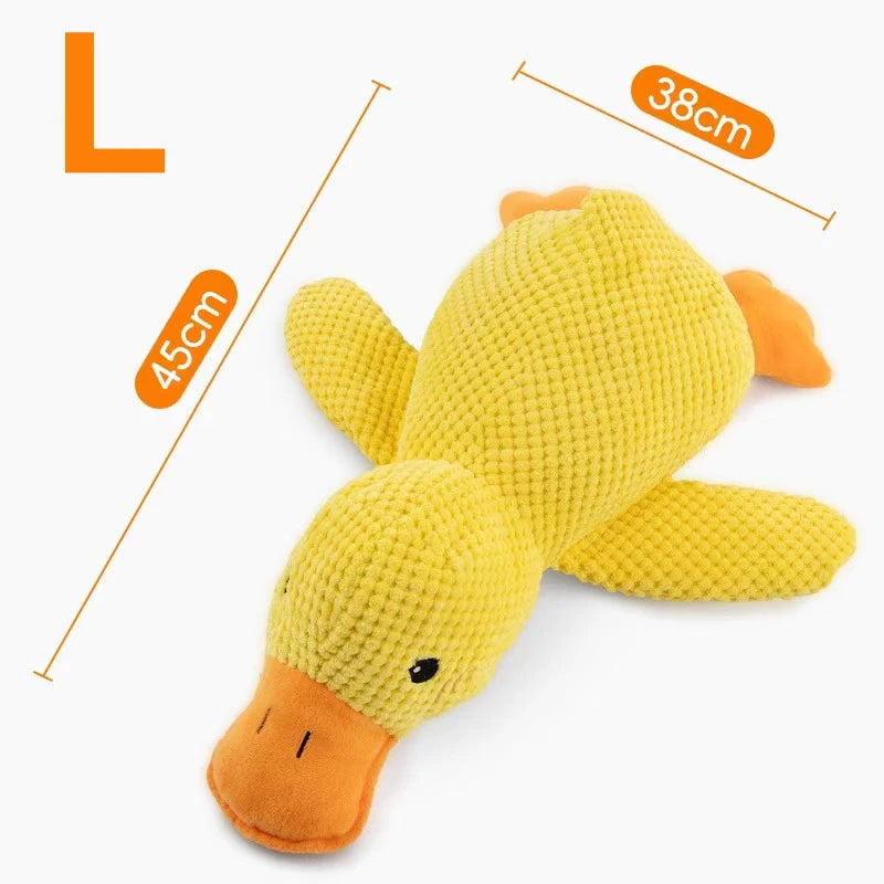 Plush Duck Dog Toy – Bite-Resistant with Squeaker, S/M/L Sizes