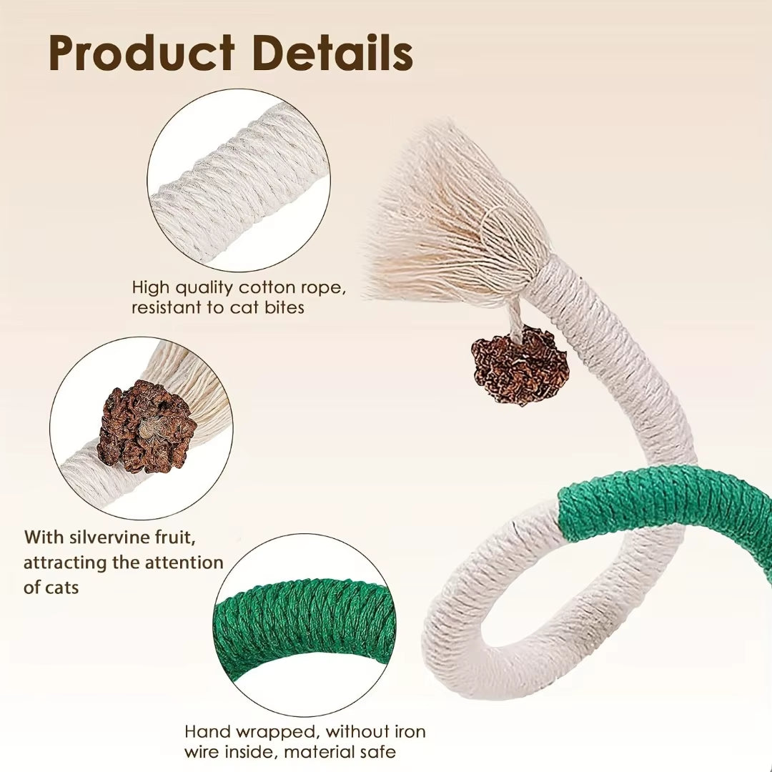 Catnip Rope Chew Toy – Cotton Teething & Teeth Cleaning for Cats
