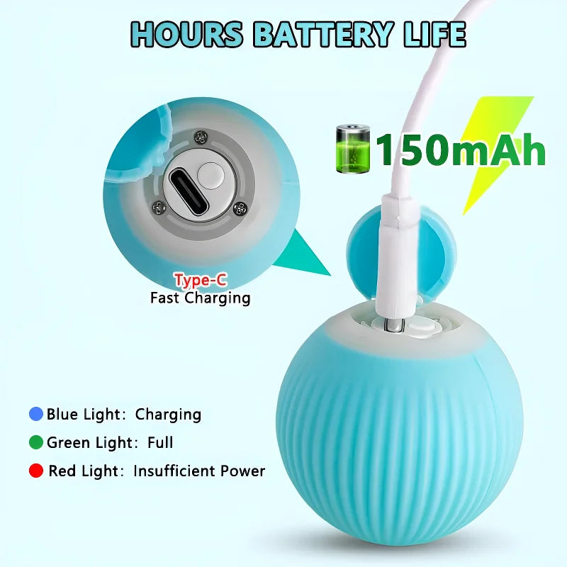 Smart Interactive Cat Ball – Auto Rolling & Rechargeable Toy