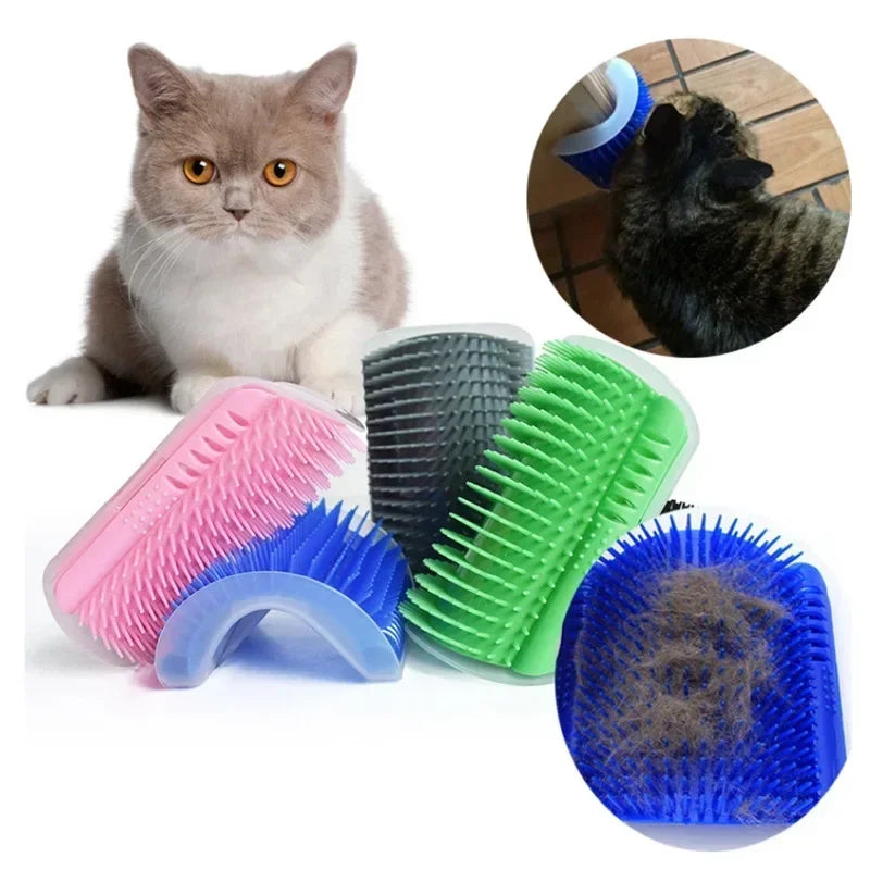 Cat Self-Grooming Wall Brush with Catnip – Corner Massage Comb