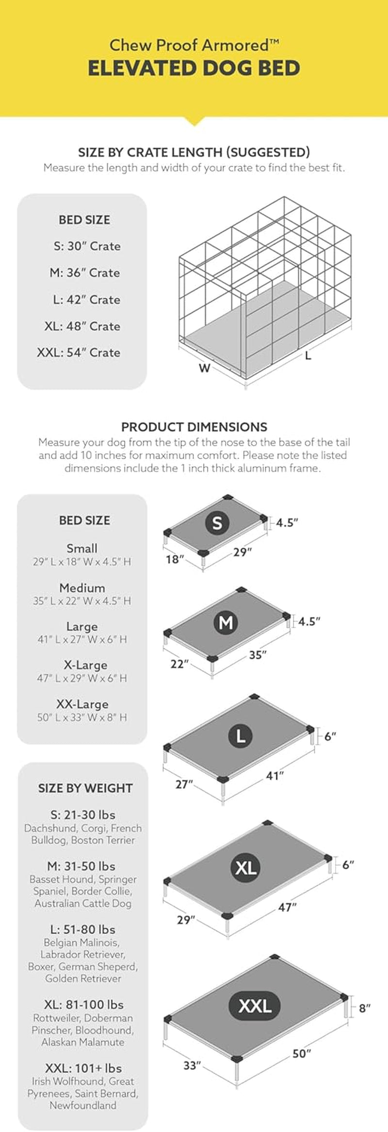 Chew Proof Elevated Cooling Dog Bed – Indestructible Aluminum Frame & Ripstop Fabric – For Aggressive Chewers – Pre-Assembled, Large Blue Quartz