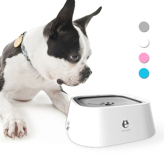 1.5L No-Spill Floating Pet Water Bowl – Anti-Wet Mouth & Slow Feeder