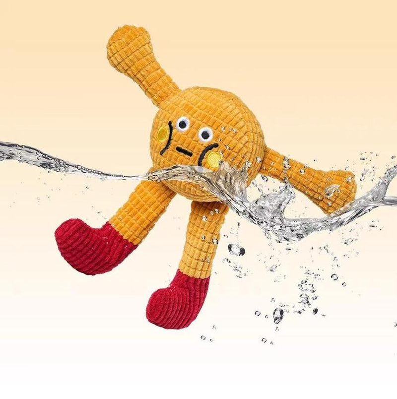 Handmade Waffle Pet Toy – Plush Squeaky Catnip Toy for Cats & Small Dogs, Durable Chew & Play Doll