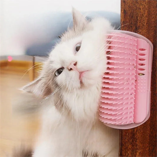 Cat Self-Grooming Wall Brush with Catnip – Corner Massage Comb