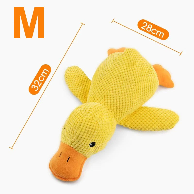 Plush Duck Dog Toy – Bite-Resistant with Squeaker, S/M/L Sizes