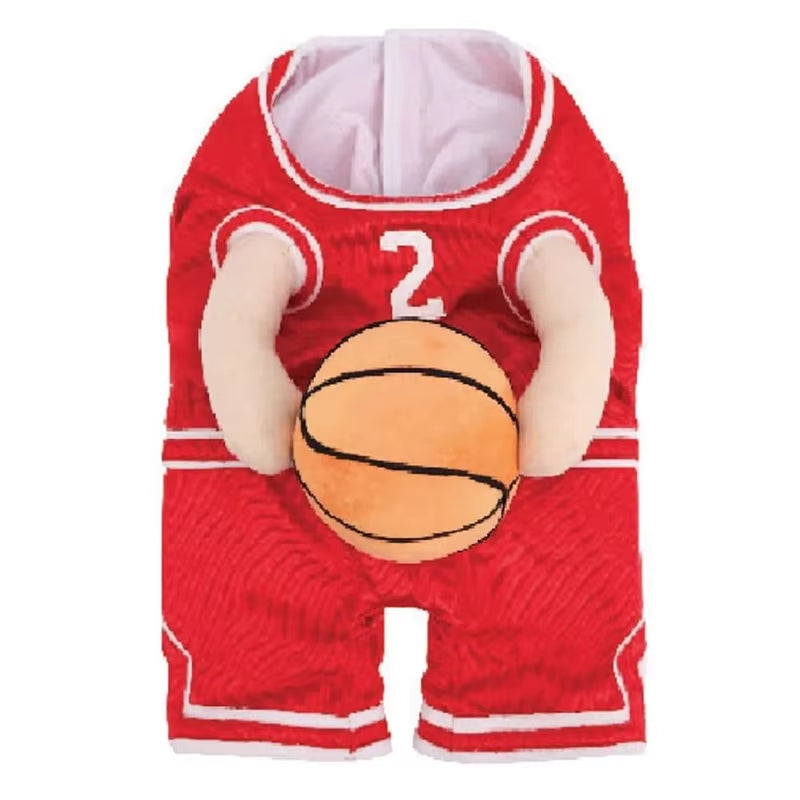 Dog Basketball Player Costume with Ball – Funny Pet T-Shirt Outfit