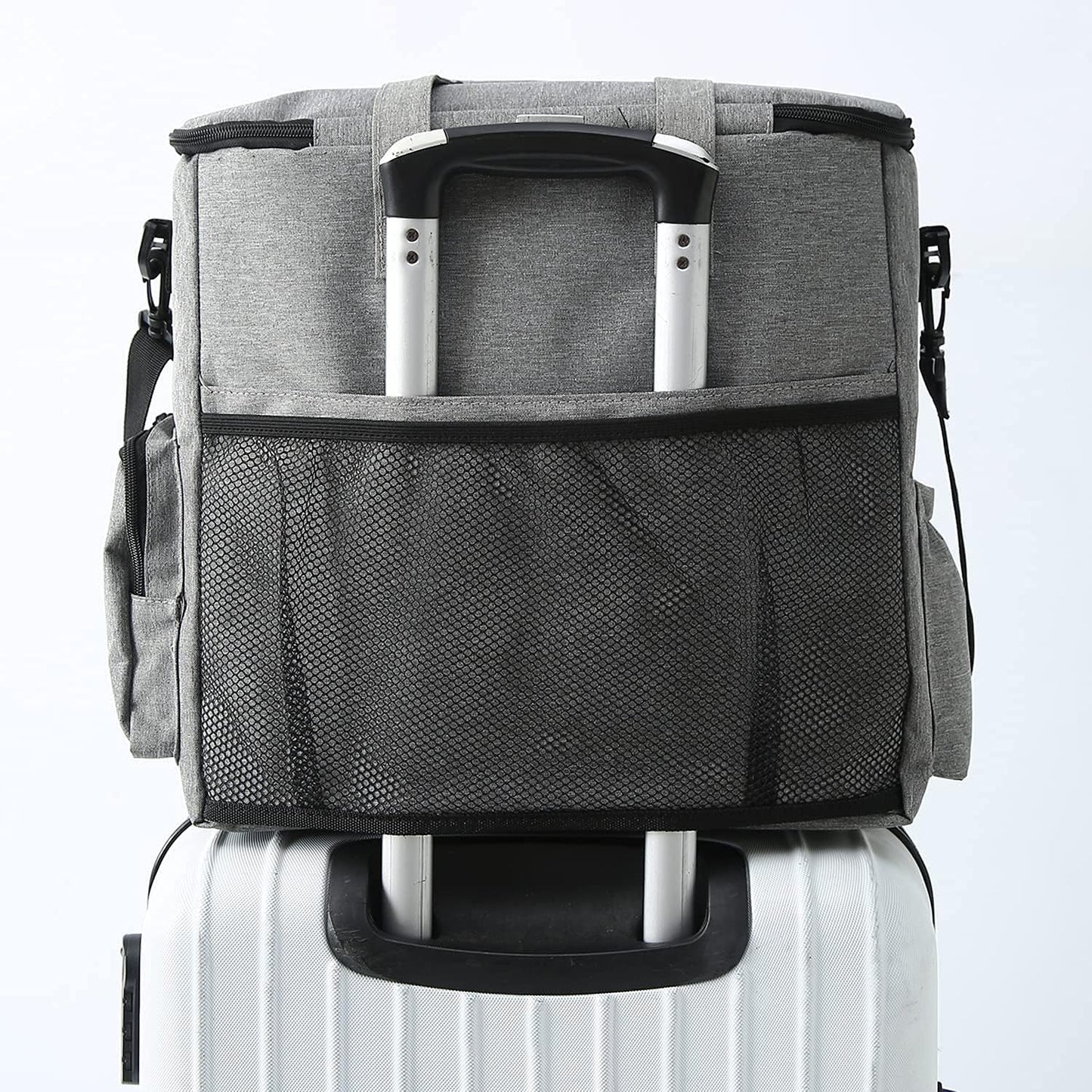 Dog Travel Bag – Airline Approved with Food Containers & Collapsible Bowls (Grey)