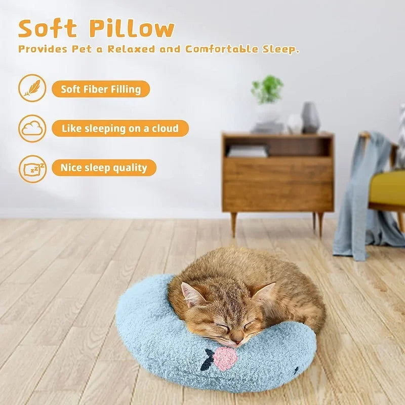 U-Shaped Pet Pillow – Soft Neck & Headrest for Cats and Small Dogs