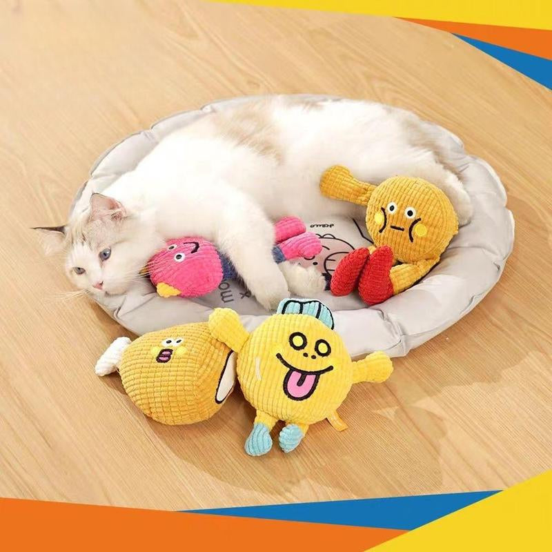Handmade Waffle Pet Toy – Plush Squeaky Catnip Toy for Cats & Small Dogs, Durable Chew & Play Doll