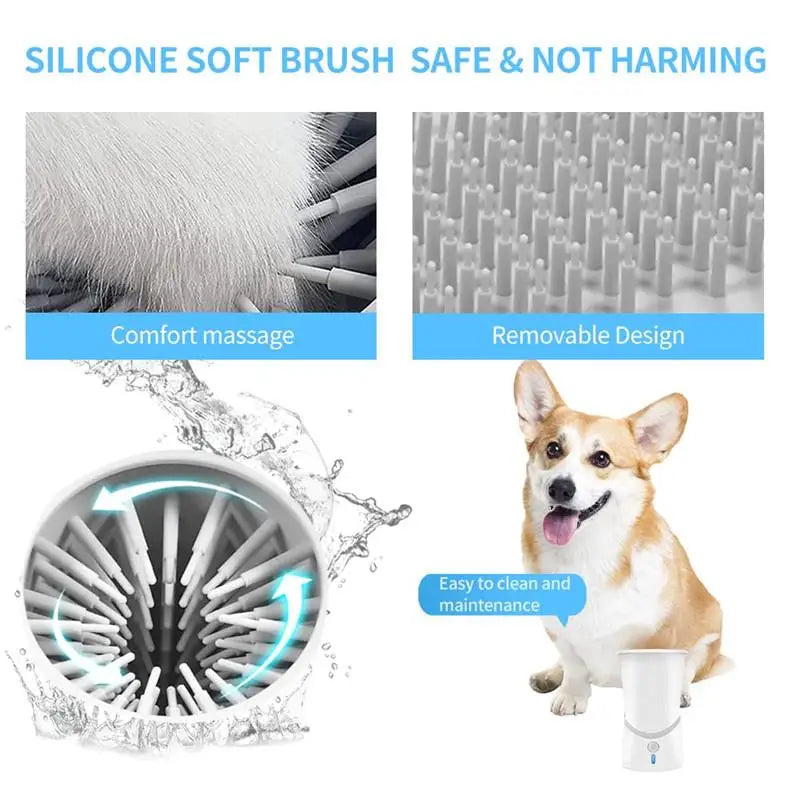 Automatic Dog Paw Cleaner Cup – USB Rechargeable Soft Silicone Washer