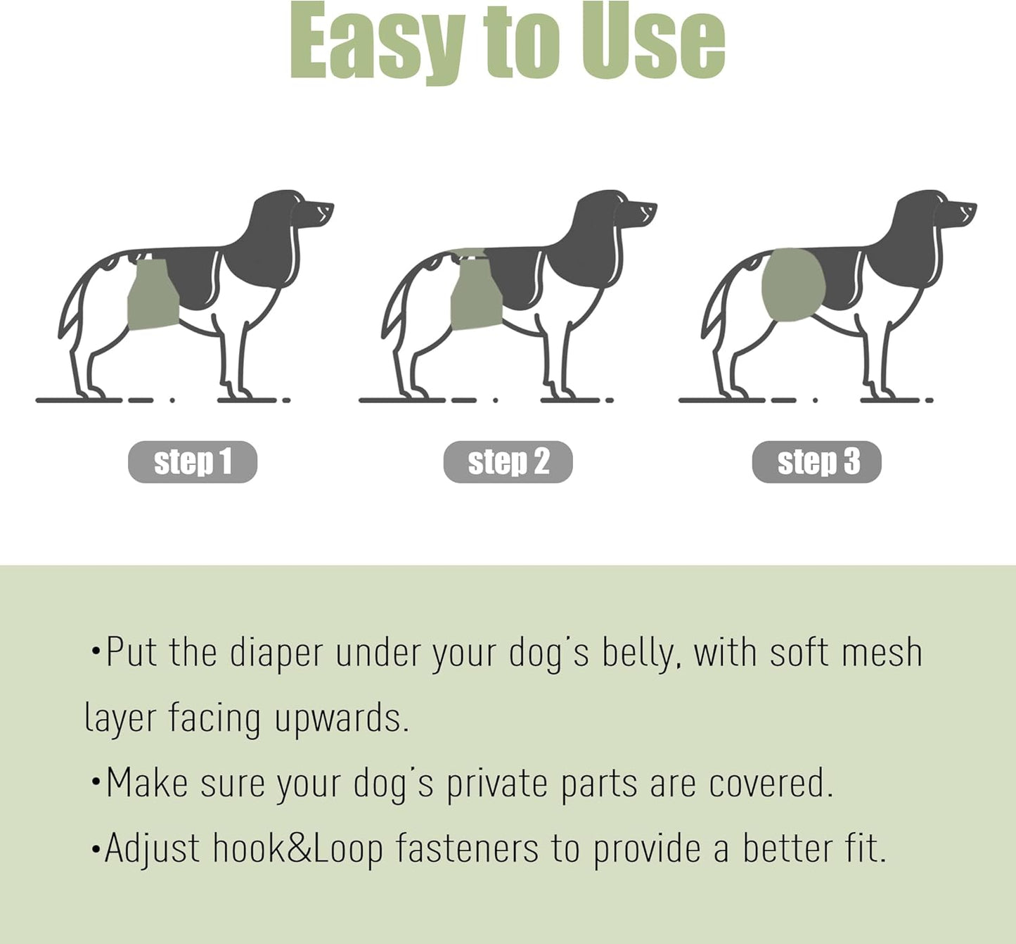 Wegreeco Washable Male Dog Diapers – 3 Pack Belly Bands for Small Dogs (11"-14" Waist) – Leak-Proof & Reusable Wraps