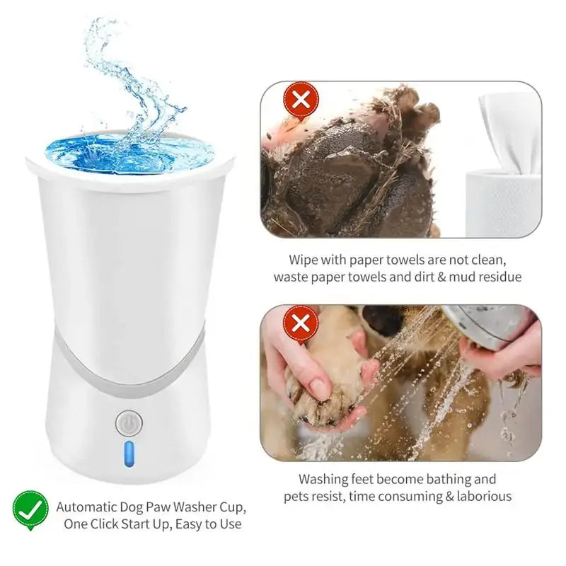 Automatic Dog Paw Cleaner Cup – USB Rechargeable Soft Silicone Washer