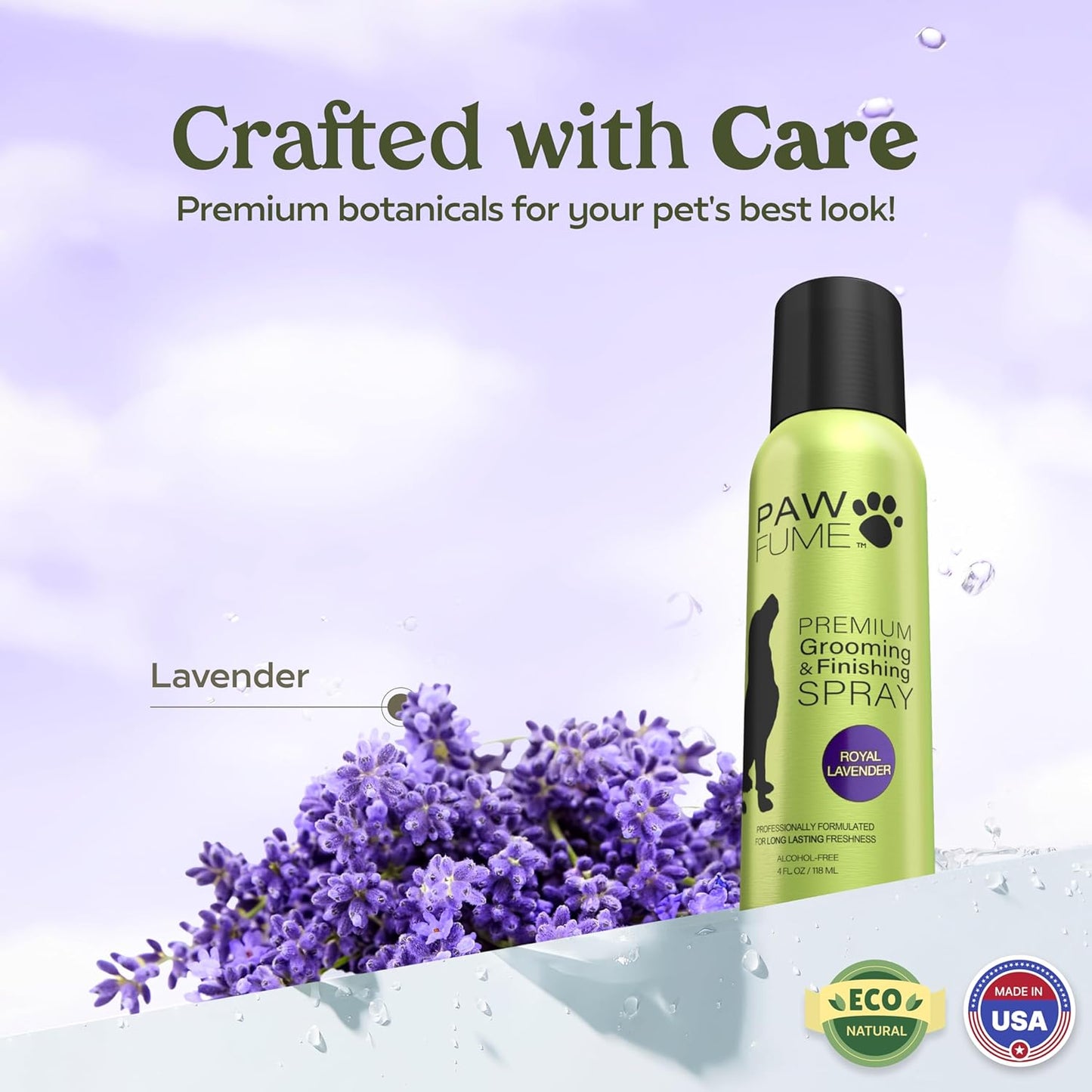 Pawfume Dog Detangler Grooming Spray – Royal Lavender – Long-Lasting Freshness, Hypoallergenic & Alcohol-Free – Coat Deodorizer & Moisturizer – 8oz