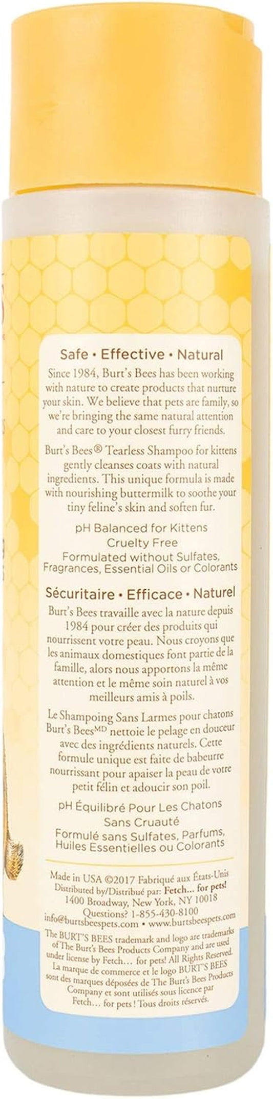 Burt’s Bees Tearless Kitten Shampoo with Buttermilk – 99.3% Natural Origin – Gentle Cat Shampoo for Itchy Skin – Cleans & Conditions – 10 oz