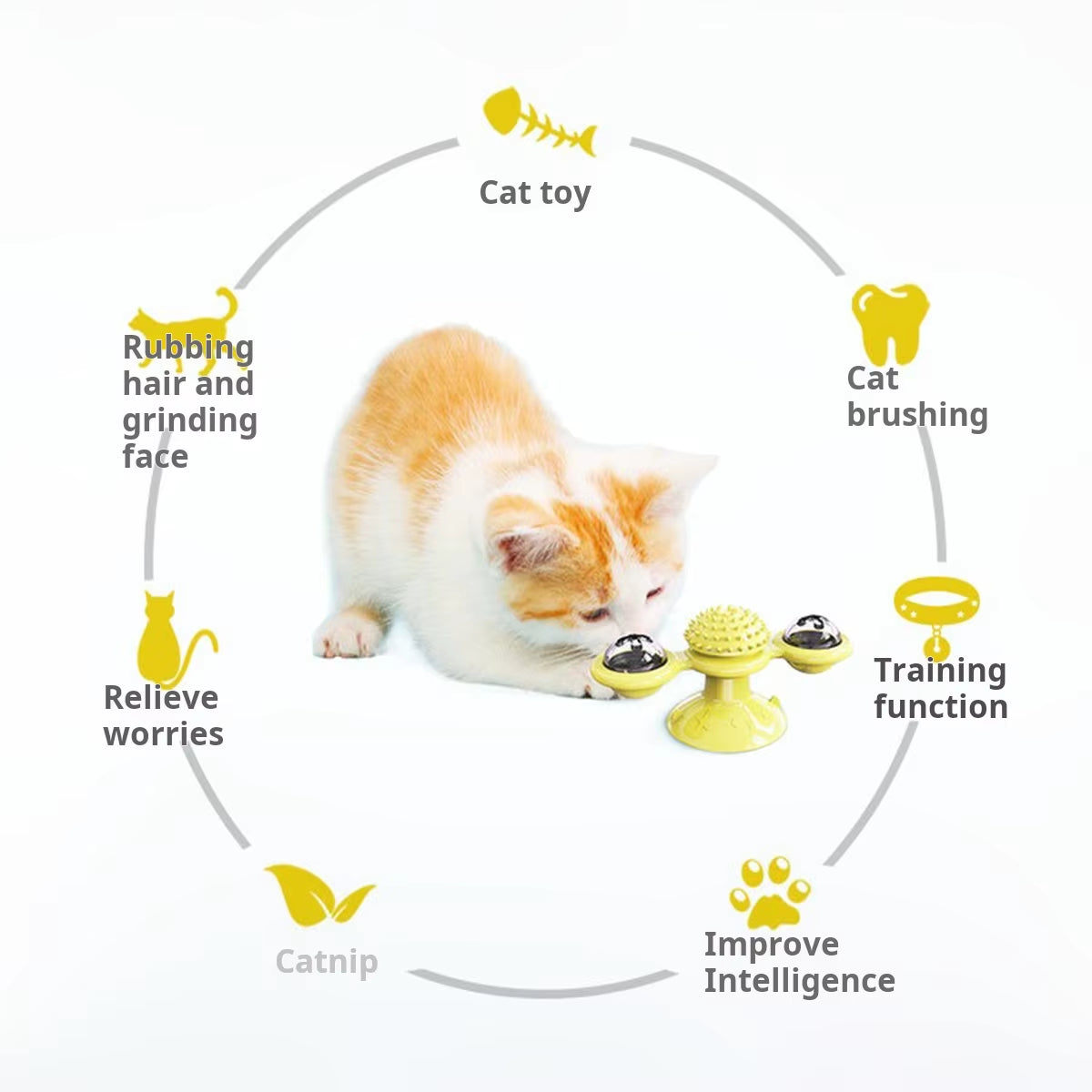 Multifunctional Cat Toy – Glowing Ball, Catnip & Suction Cup Design