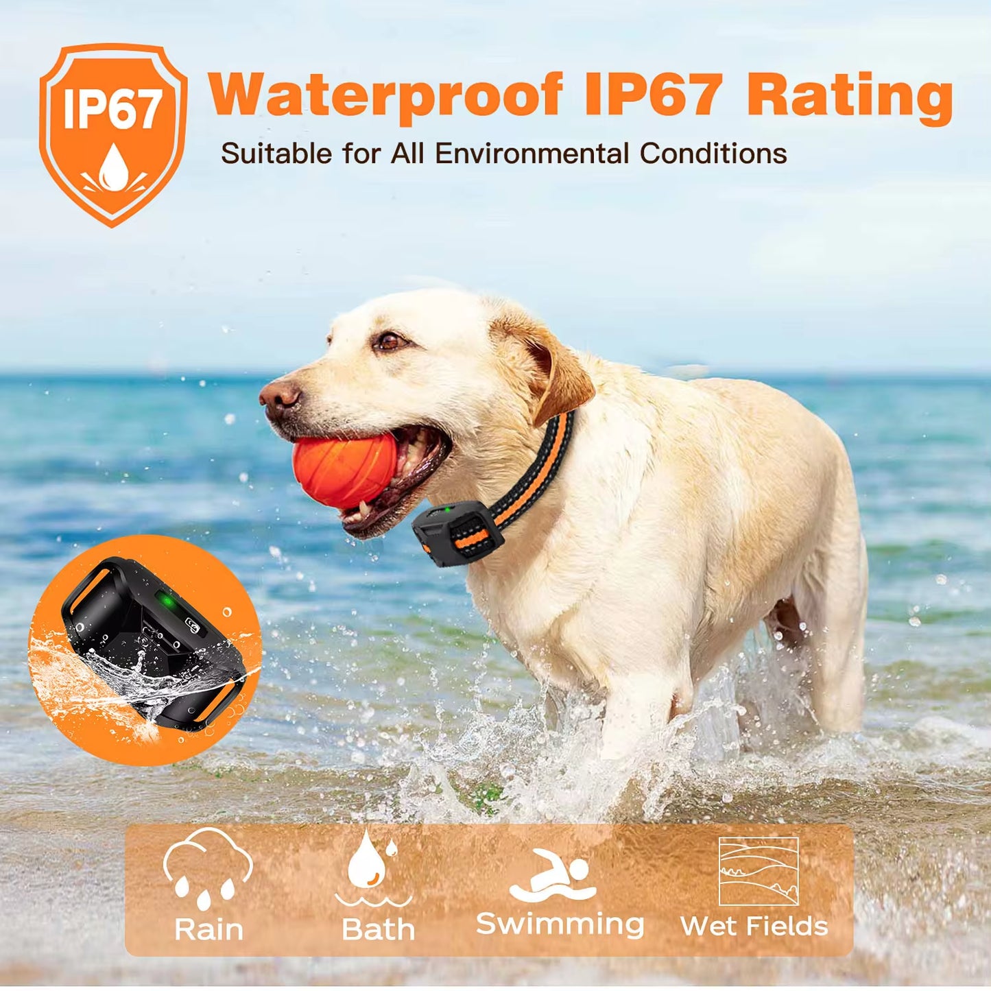 Waterproof Electric Dog Training Collar – 3300Ft Remote, Shock & Vibration