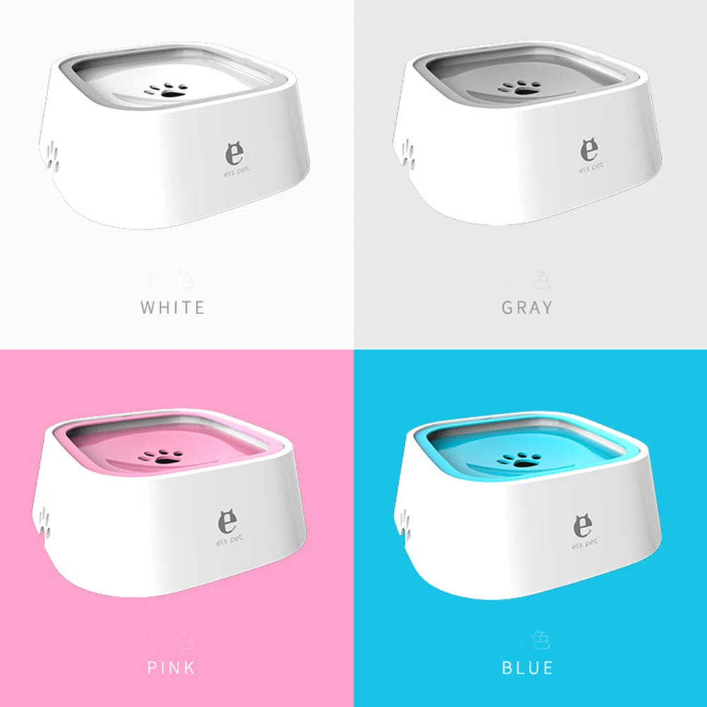 1.5L No-Spill Floating Pet Water Bowl – Anti-Wet Mouth & Slow Feeder