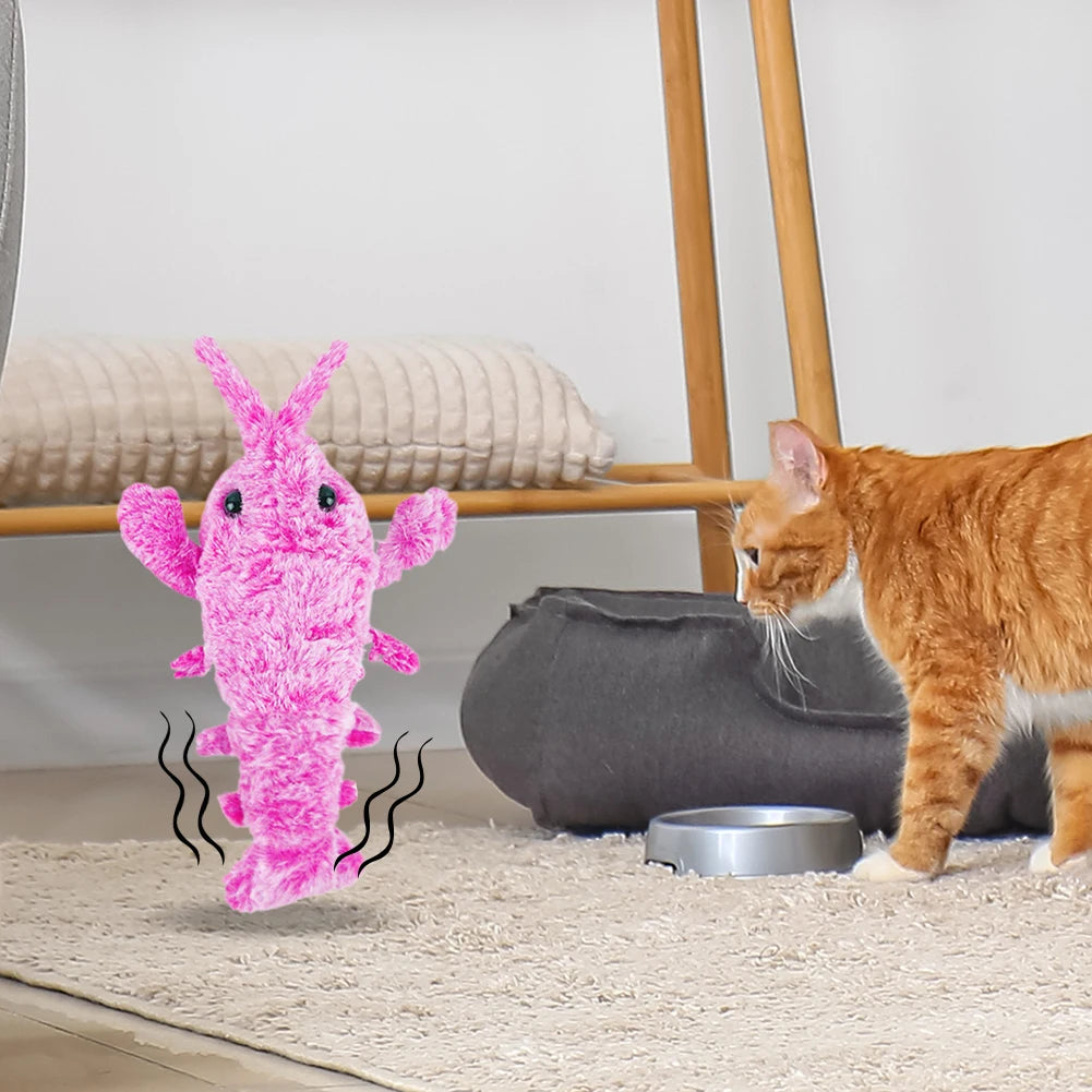 USB Rechargeable Floppy Lobster Cat Toy – Interactive Dancing Plush