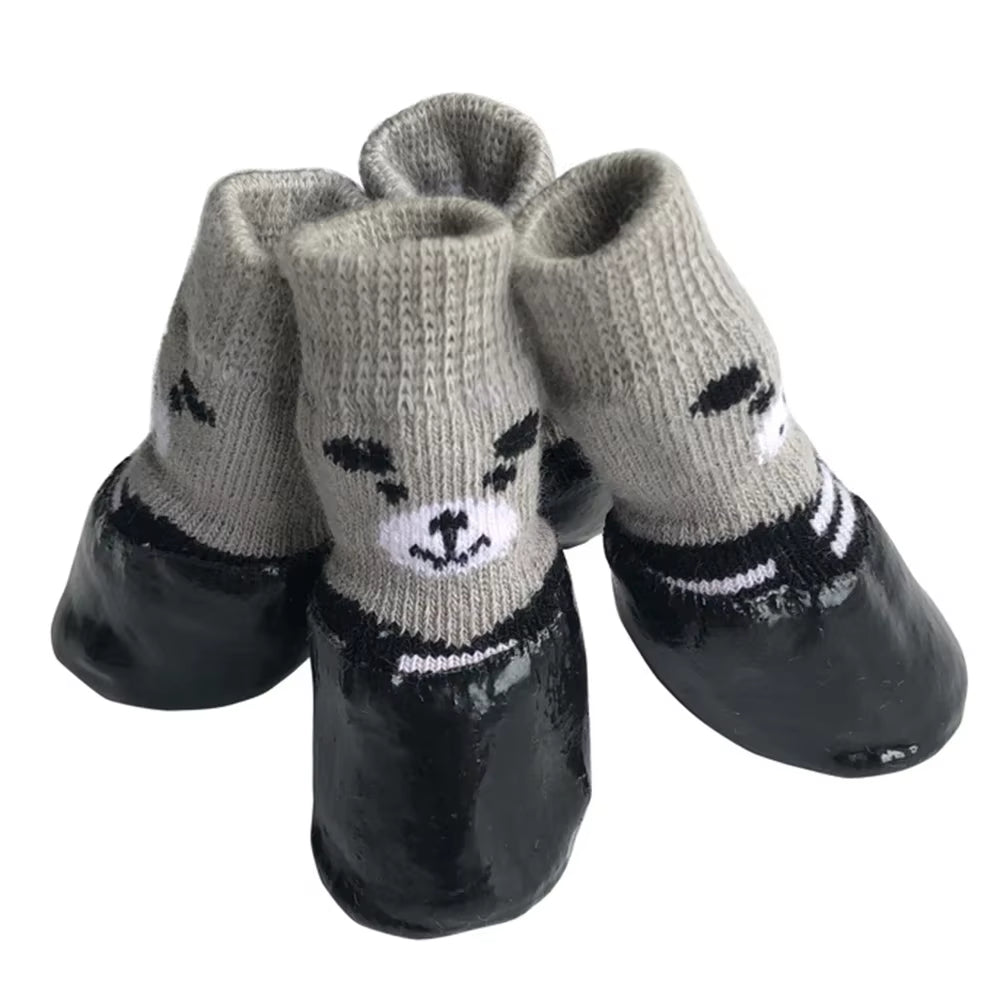 4Pcs Waterproof Winter Pet Shoes – Anti-Slip & Warm Dog/Cat Boots