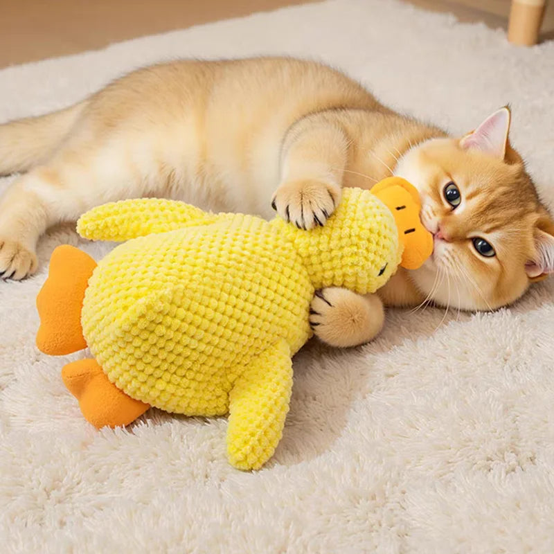 Plush Duck Dog Toy – Bite-Resistant with Squeaker, S/M/L Sizes