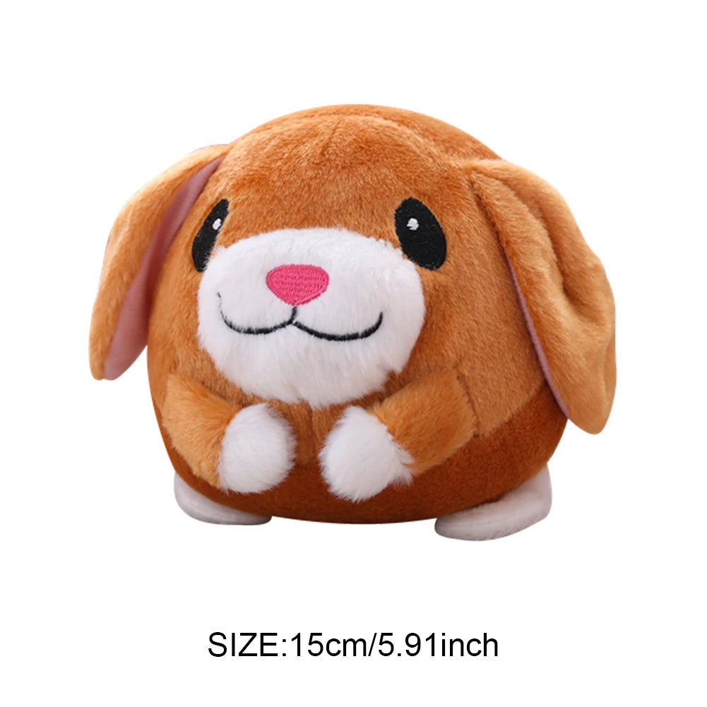 Interactive Plush Dog Toy – Self-Moving Bouncing Ball with Sound & Bite-Resistant Design