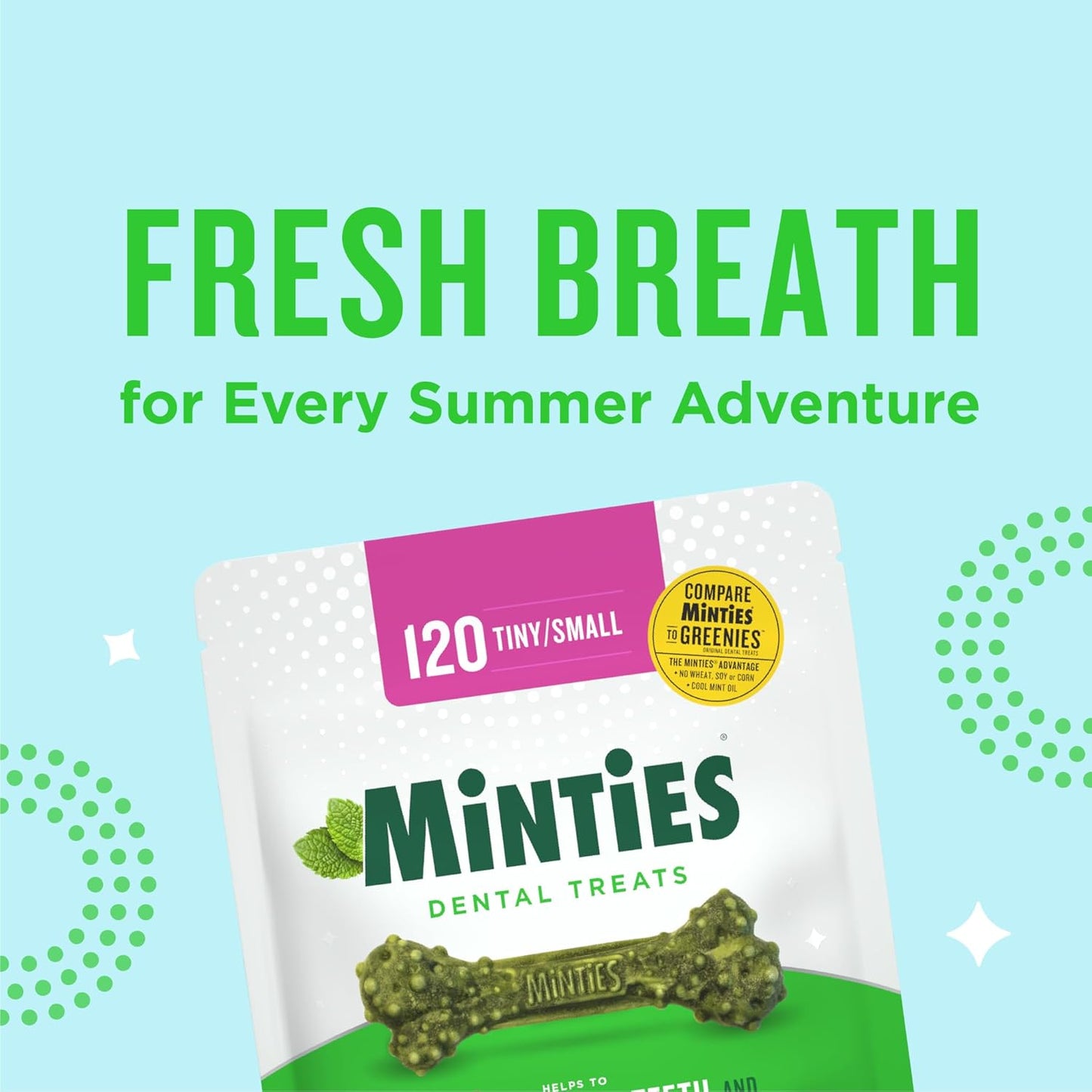 Dental Chews for Dogs, 40 Count, Vet-Recommended Mint-Flavored Treats for Tiny/Small Dogs 5-24 Lbs, Dental Bones Clean Teeth, Fight Bad Breath, and Removes Plaque and Tartar