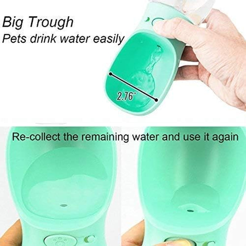 Dog Water Bottle – 12oz Leak-Proof Portable Pet Water Dispenser with 2.76" Wide Trough, BPA-Free Travel Bottle for Walking, Hiking & Outdoor Use (Blue)