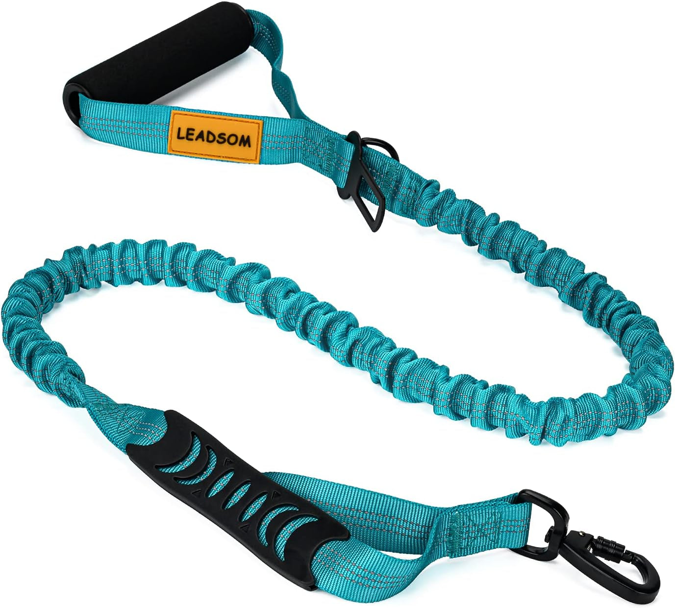 6FT Reflective Bungee Dog Leash – Heavy Duty Shock Absorbing with Dual Padded Handles & Traffic Control Grip – Medium & Large Dogs – Training & Walking